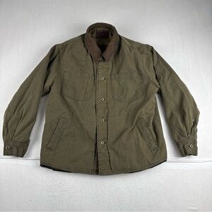 Line of Trade Mens Field Shirt Jacket Olive Green Canvas Shacket Large Workwear